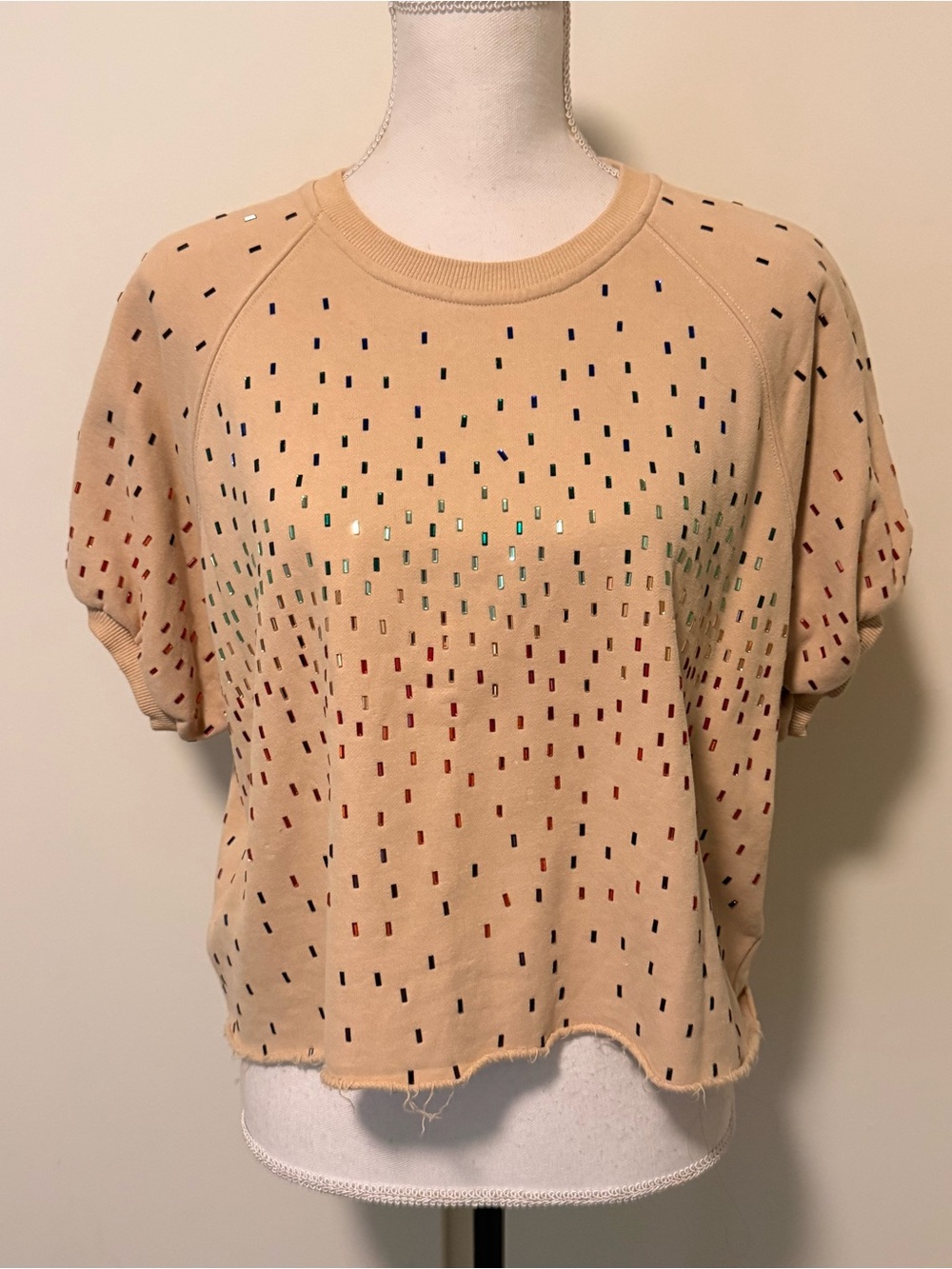 Queen of Sparkles Rainbow Rhinestone Top Size M